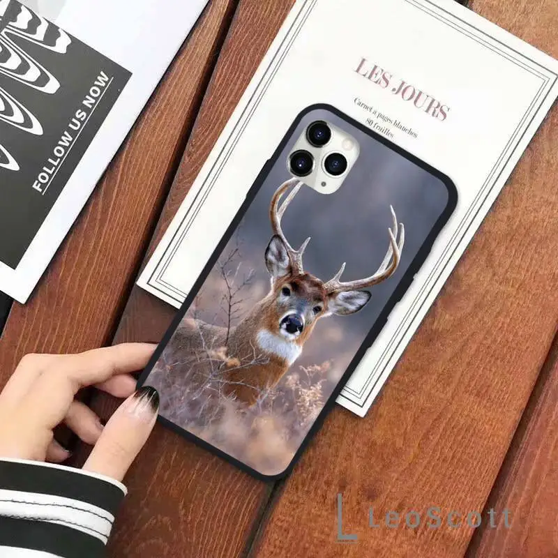 

American deer Phone Case for iPhone 11 12 pro XS MAX 8 7 6 6S Plus X 5S SE 2020 XR Soft Silicone Shell Cover Funda