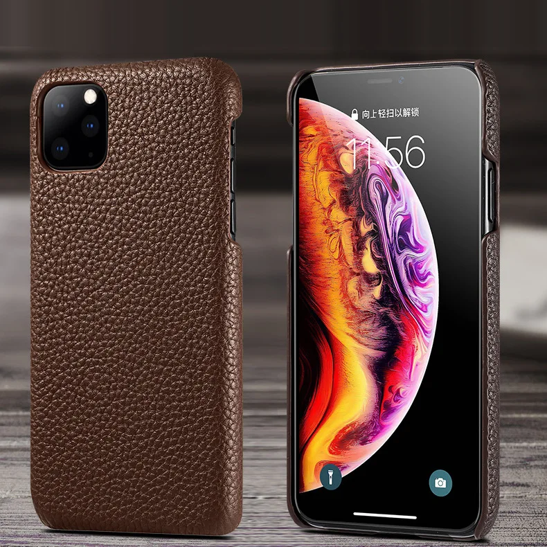 4 цвета чехол из натуральной кожи с натуральным лицевым покрытием для iPhone 11 Pro Max 7 8 Plus X XS XR чехол из зернистой воловьей кожи с зернистой текстурой личи