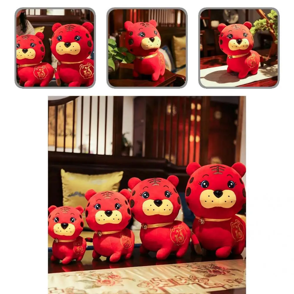 

Прекрасный 2022 талисман кукла-Тигр Супер Мягкая Плюшевая Кукла очаровательный фото реквизит 2022 Китайский красный тигр плюшевая игрушка