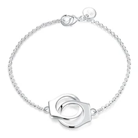 delysia king fashion stainless steel handcuffs bracelets silver color couple lock chain bracelet for women