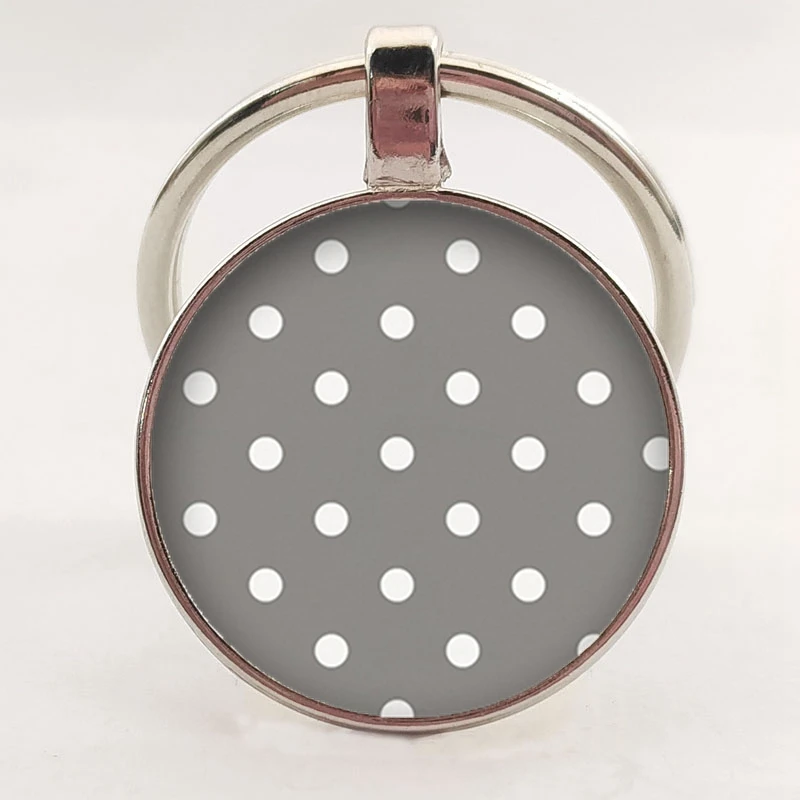 Брелок для ключей сделай сам с круглым узором в точку очаровательный стеклянный