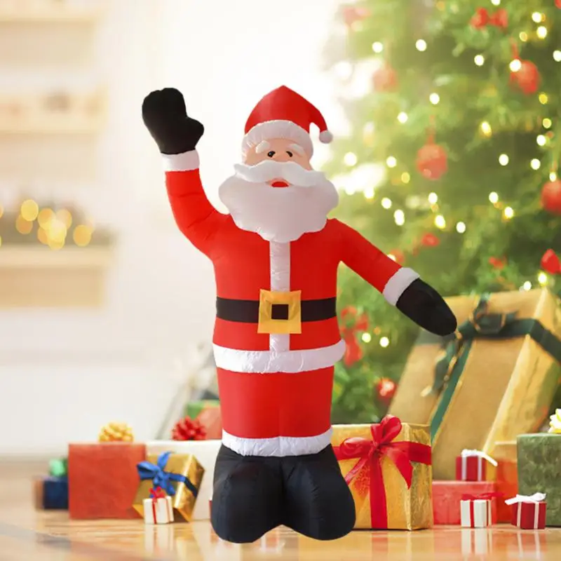 

2,4 м надувная Рождественская надувная кукла Санта-Клаус для помещений и улицы, Рождественское украшение, садовый солдат светодиодный свети...