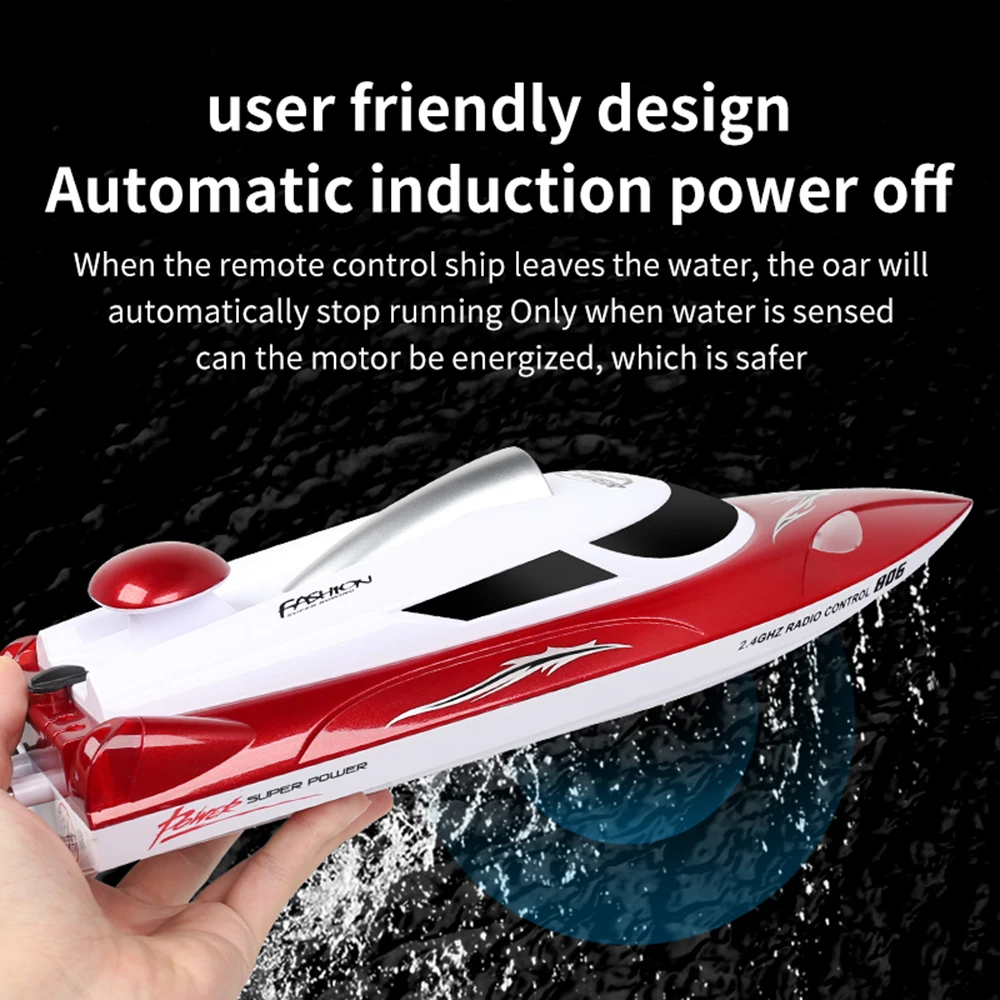 

High Speed Rc Racing Boat 35km/H 200m Control Distance Fast Ship With Water Cooling System Overturn Reset With Led Circulating