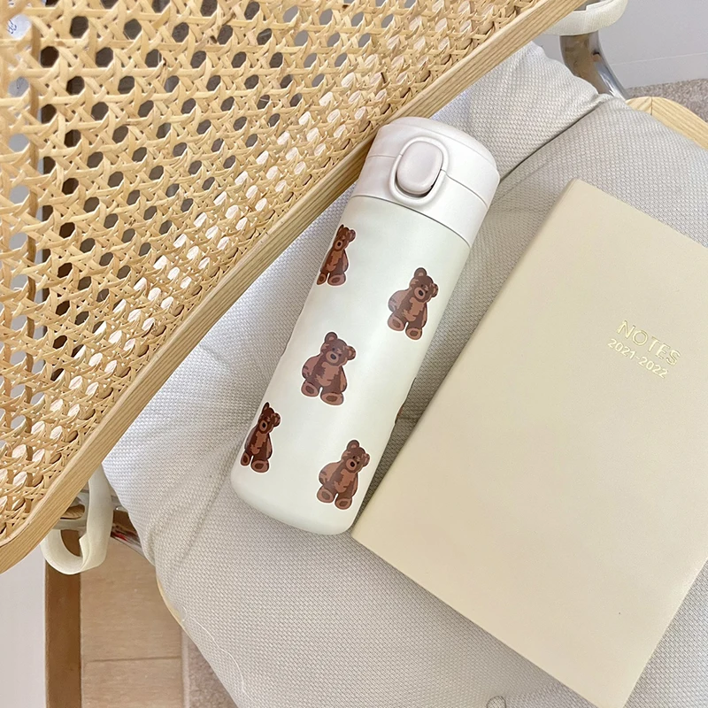 320/420 мл Kawaii Korea Bear бутылка для воды из нержавеющей стали изолированный