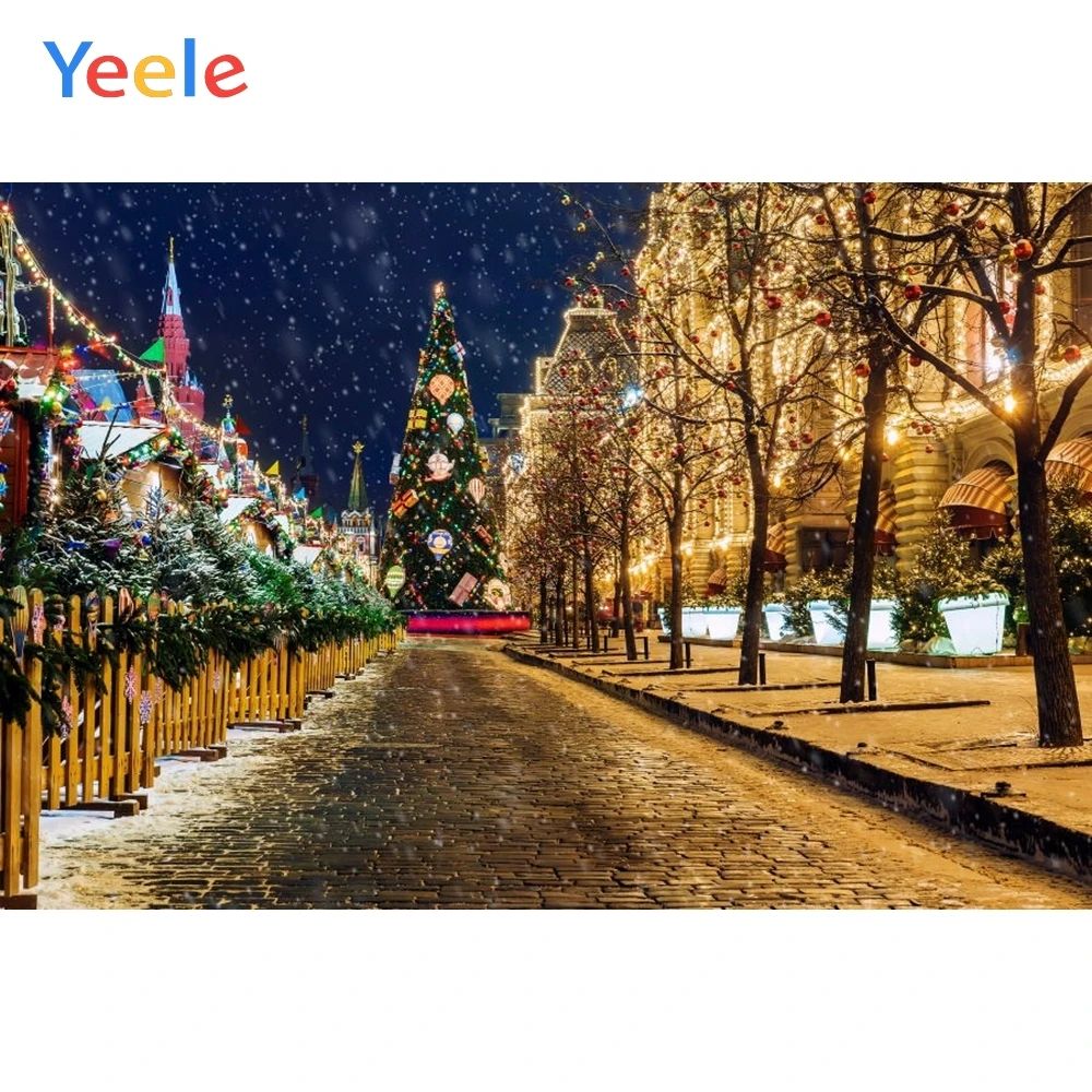 Yeele Рождественский фон зимний городской пейзаж для новорожденных Детский день