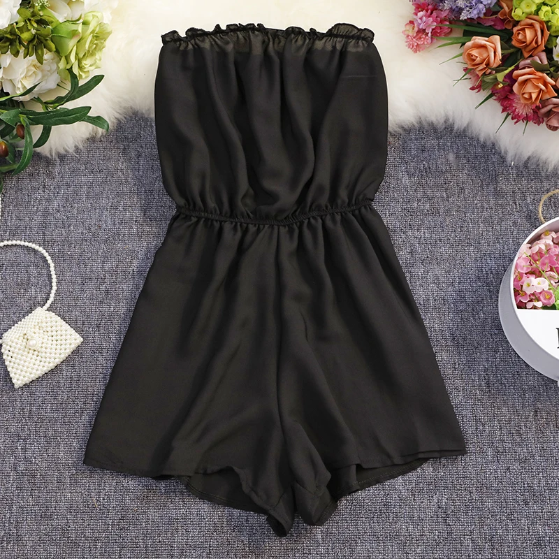 

Elegant Black Romper Jumpsuit Summer Woman Clothes Sexy Club Bar Bodysuit Women Clothing Bodycon Shorts Overalls for women