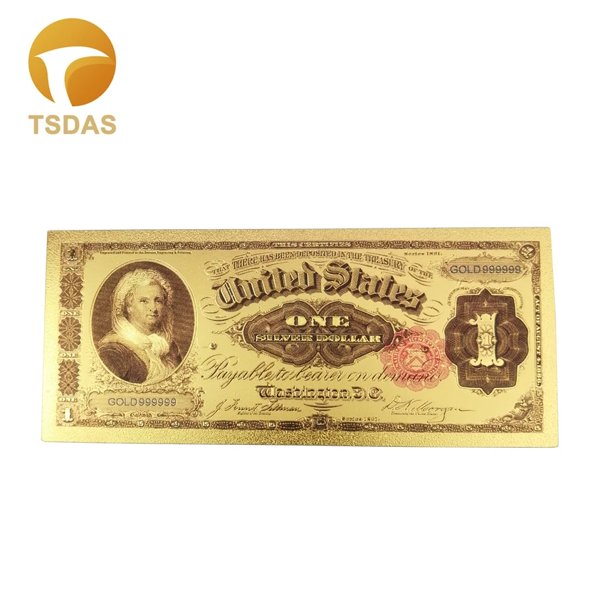 США 1 долларовая Золотая банкнота водостойкие купюры покрытые 24-каратным золотом