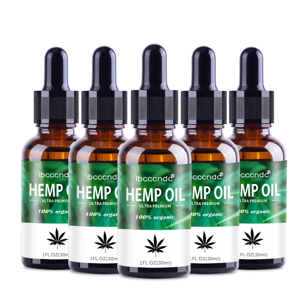 

5pcs 100% Organic Hemp Oil Bio-active Hemp Seed Oil Skin Care Essence Helps Sleep Natural Body Relieve Stress 30ml/pcs