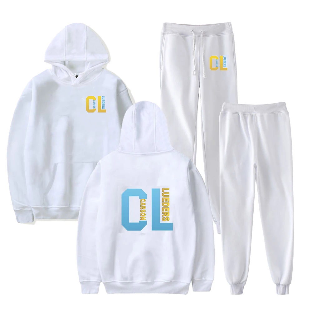 

Carson Lueders Sweatshirt Unisex Two Piece Set Hoodie+Jogger Pant Fashion Streetwear Social Media Star Clothes Women Men's Set