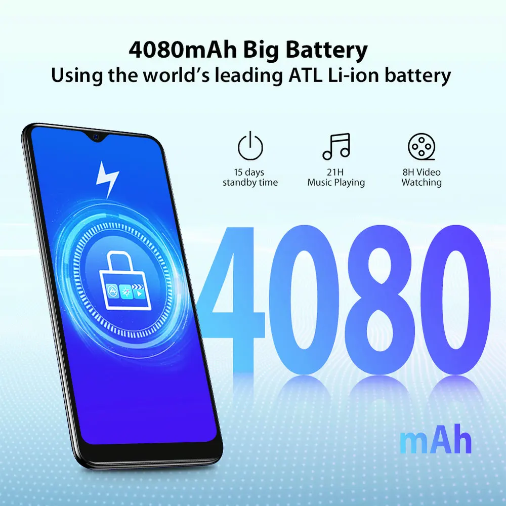Blackview A60 6," смартфон 19,2: 9 полный экран капли 4080 мАч Android 8,1 мобильный телефон 1 Гб+ 16 Гб 13,0 МП мобильный телефон