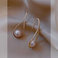 exquisite gothic 2021 fashion geometric gold earrings pearl earrings