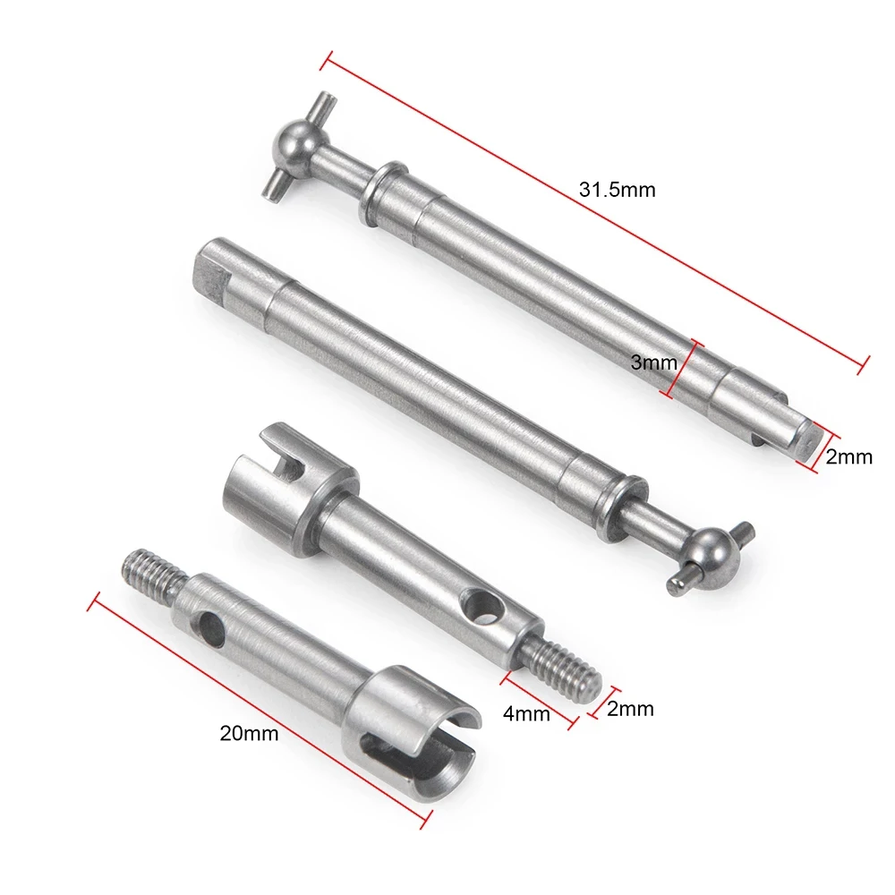 

Stainless Steel RC Car Universal Front Rear Axle CVD Drive Shaft for Axial SCX24 90081 1/24 RC Rock Crawler Car Accessories
