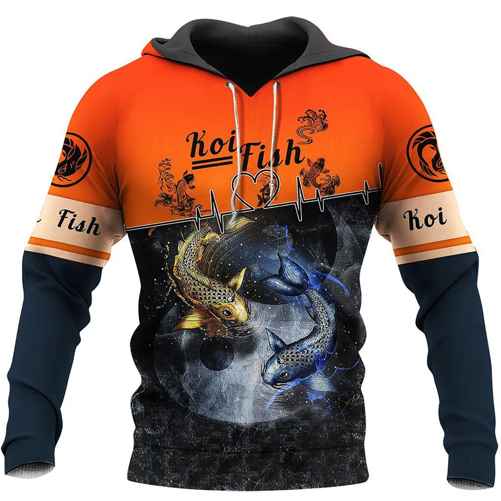 

Модный повседневный Топ с длинным рукавом, милый koi fish 3D печать Harajuku, удобная толстовка унисекс, толстовка с капюшоном на молнии 097
