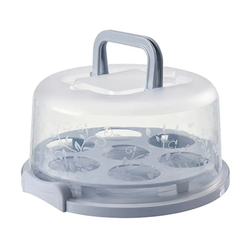 

Portable Plastic Round Cupcake Container Dessert Cake Storage Box Kitchen Supply 896A
