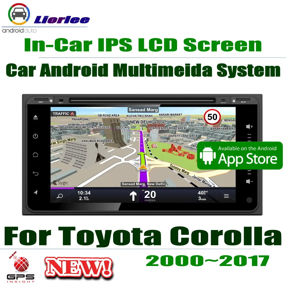 

Carplayer Android System A53 PX5 7" HD IPS LCD Screen For Toyota Corolla (E120/E130) 2000-2017 Radio DVD Player GPS DVD CD Navi