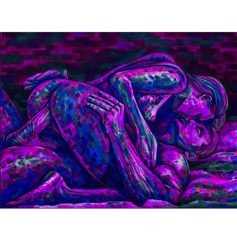

5D Diamond Painting Naked men and women Lovers kiss gay DIY Diamond Mosaic Embroidery Rhinestones