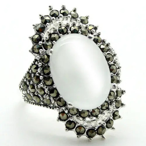 Редкие ювелирные изделия белые драгоценные камни опалы марказит 925 пробы