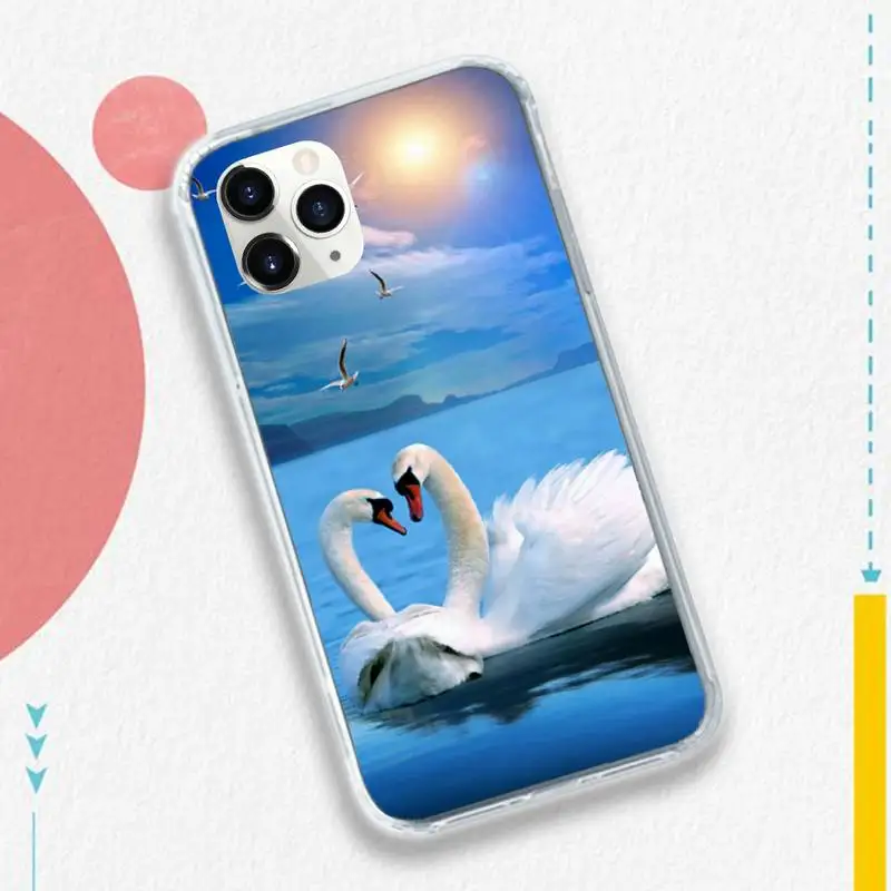 

Beautiful swan high quality Phone Case for iPhone 11 12 pro XS MAX 8 7 6 6S Plus X 5S SE 2020 XR