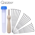 20 шт.компл. швейные иглы 3 размера, войлочные иглы Artesanato, шерстяные войлочные иглы с ручкой из дерева