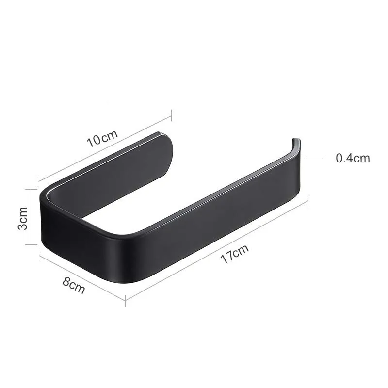 

1pc Acrylic Toilet Paper Holder Tissue Rack Wall Mounted Bathroom Kitchen Roll Holder Paper Tissue Rack Hook Modern Black Hanger