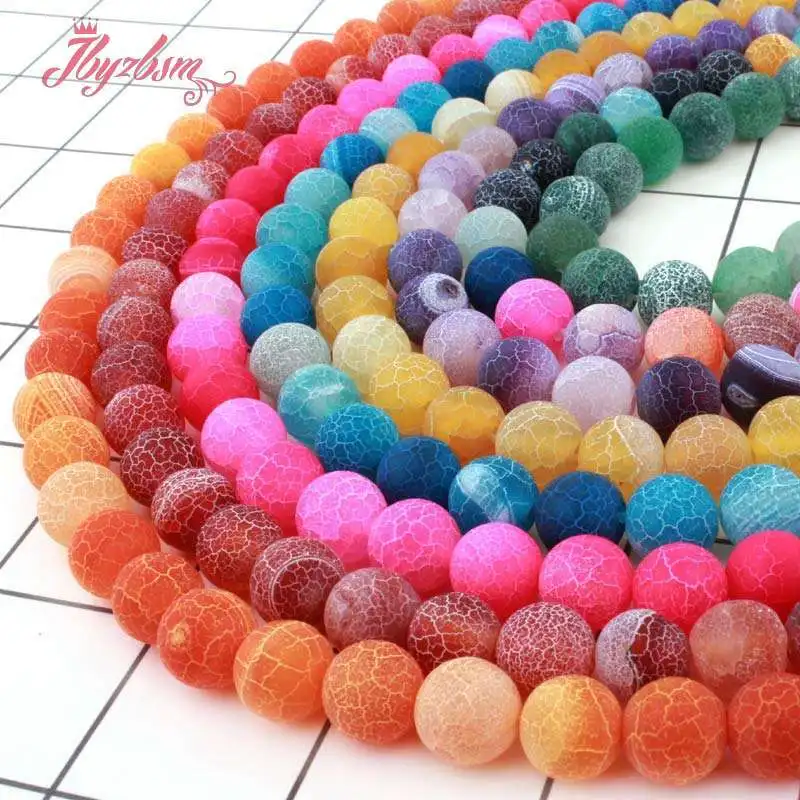 8 мм круглые бусины с морозом трещинами выветривающимися агатами из натурального