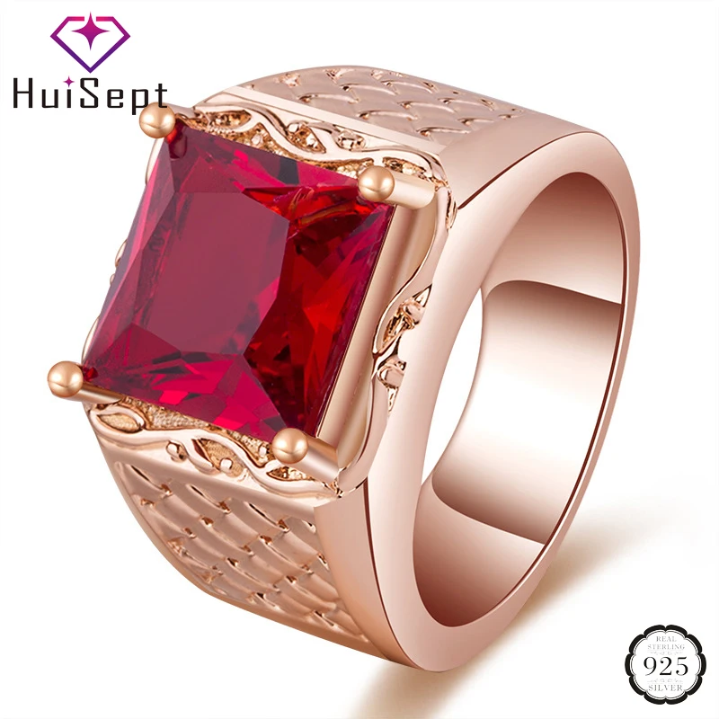HuiSept классические кольца для мужчин и женщин 925 серебряные ювелирные изделия