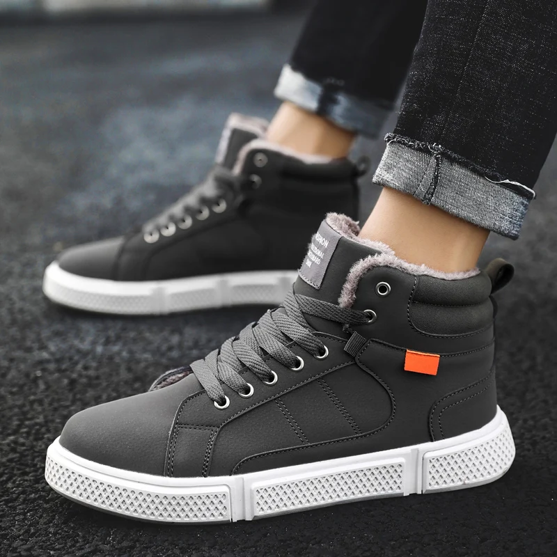 

Krasovki Casual Shoes for Male Fashion Warm with Fur High Quality Flock Wear-resistant Men Sneaker Footwears Sapato Masculino 45