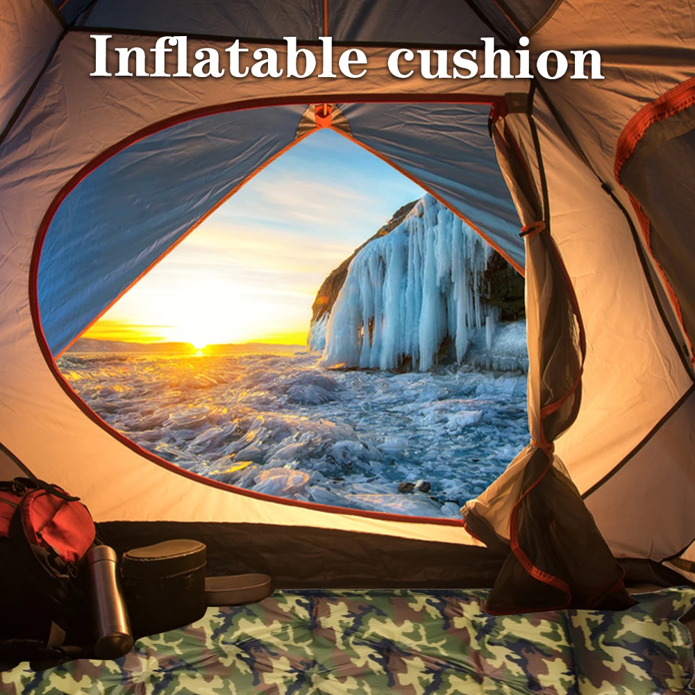 

PortableSleeping Bag Inflatable Mat Mattress Cushion Sleeping Bag Mat Fast Filling Air Moisture Proof Camping Beach Mat Pillow
