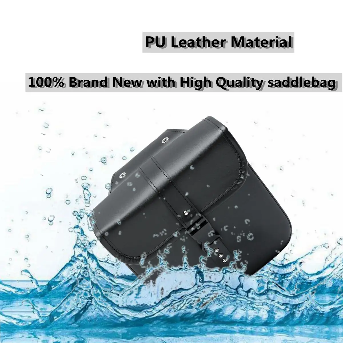 

Black Motorcycle Saddle Bags Tool Bag Luggage Bag For Honda Yamaha Suzuki Pu Leather Side