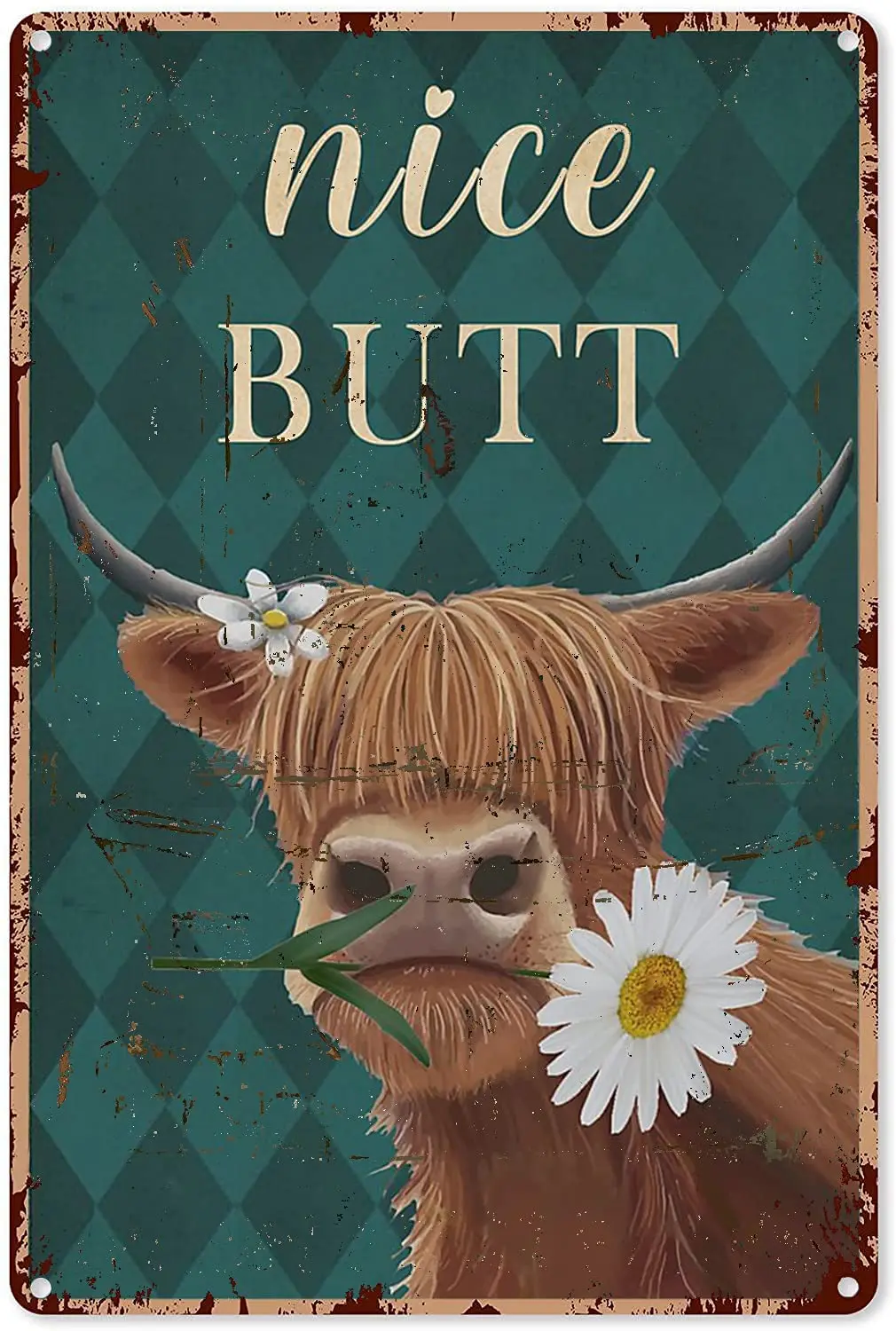 

Metal Wall Sign Nice BUTT Farm Wall Decoration Room Decoration Family Bedroom Art Old-fashioned Retro Metal Sign 8X12 Inch