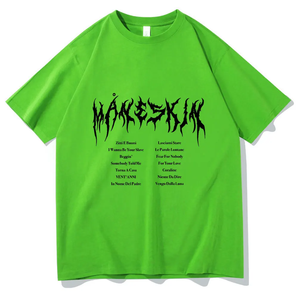 

2021 New Italian Combination Maneskin Letter Print T Shirt Summer Fashion Cool Tshirt Men Women Unisex Harajuku Vintage T-Shirt