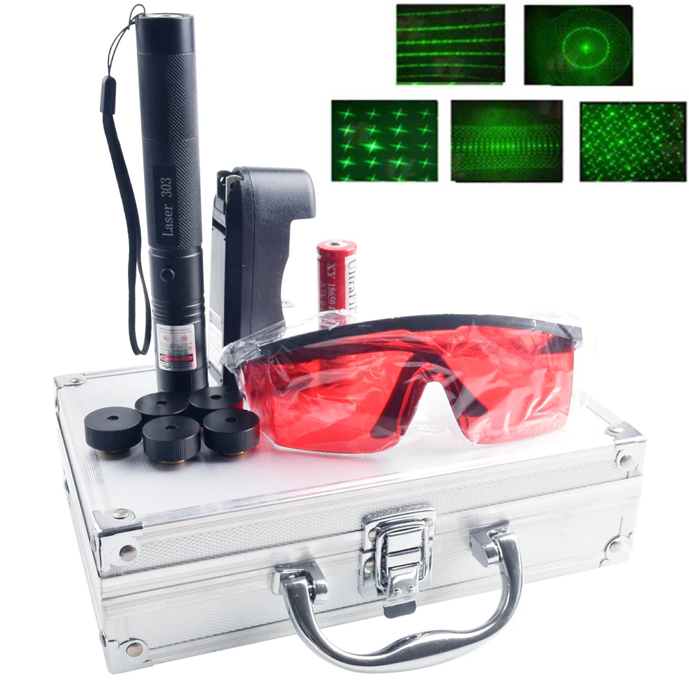 Лазерная указка 303 с регулируемым фокусом и зарядным устройством 18650|Лазеры| |