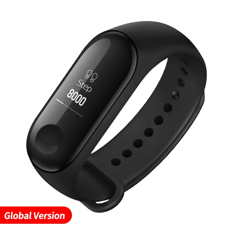 Глобальная версия, Xiaomi mi-браслет 3 mi Band 3, фитнес-трекер, монитор сердечного ритма 0,78 '', OLED дисплей, тачпад, Android IOS - Цвет: Global version