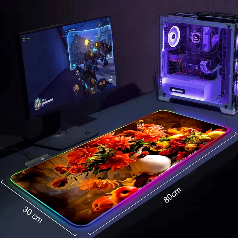 

Big Keyboard Desk Mat RGB Large Mouse Pad Artistic Painting Gamer Big Mouse Mat Computer Mousepad LED Backlight Gaming Mause Pad