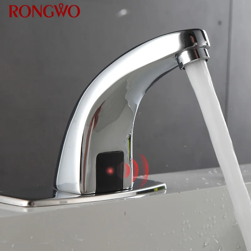 

RONGWO Basin Faucet Automatic Touchless Infrared Sensor Taps Cold Hot Mixer Bathroom Sink Faucet ,GRIFO PARA COCINA