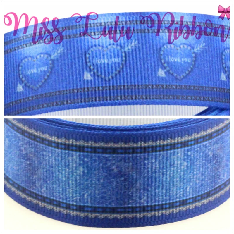 16mm-75mm Denim Like/Jean Pattern Printed Grosgrain Ribbon/Foe DIY Christmas Gift Handmade Clothing Materials 50 yards/roll | Дом и сад