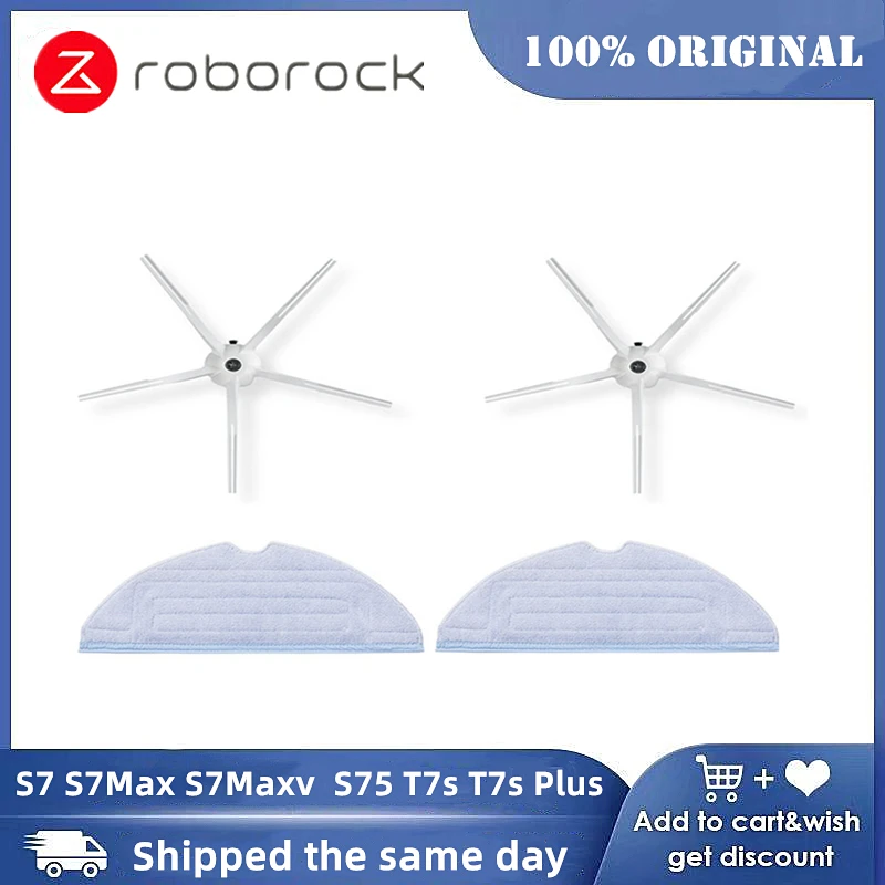 

Original Roborock accessory main side brush mop cloth water tank dustbin HEPA filter charging base for new Roborock S7 replaceme