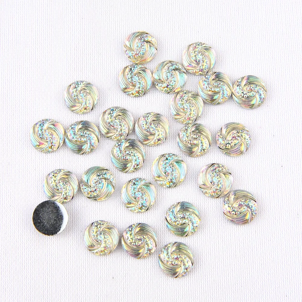 BOLIAO New 60Pcs 12*12mm AB Color Resin White Flat Back Glue on Bags/Clothes Handmade Art Work Decoration Craft DIY R334 | Дом и сад