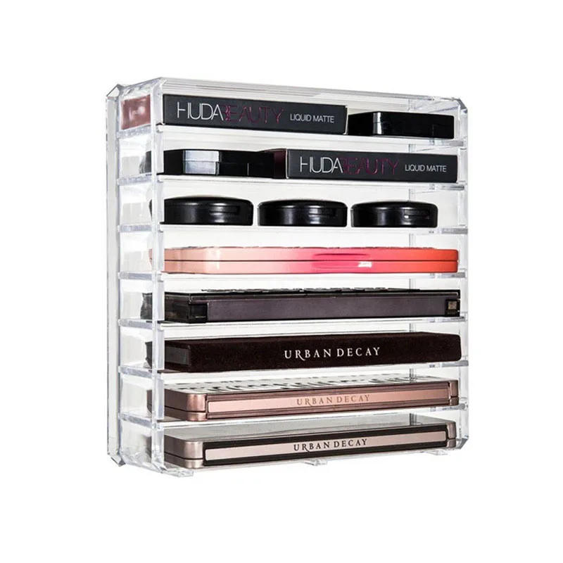 Прозрачный акриловый Органайзер для макияжа косметическая коробка хранения