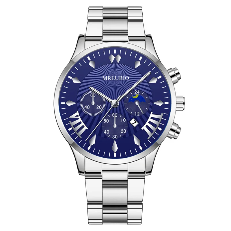 Jessingshow 2021 Watches Men Fashion Casual Stainless Steel Case Watchband Quartz Watch Business Date Wristwatch
