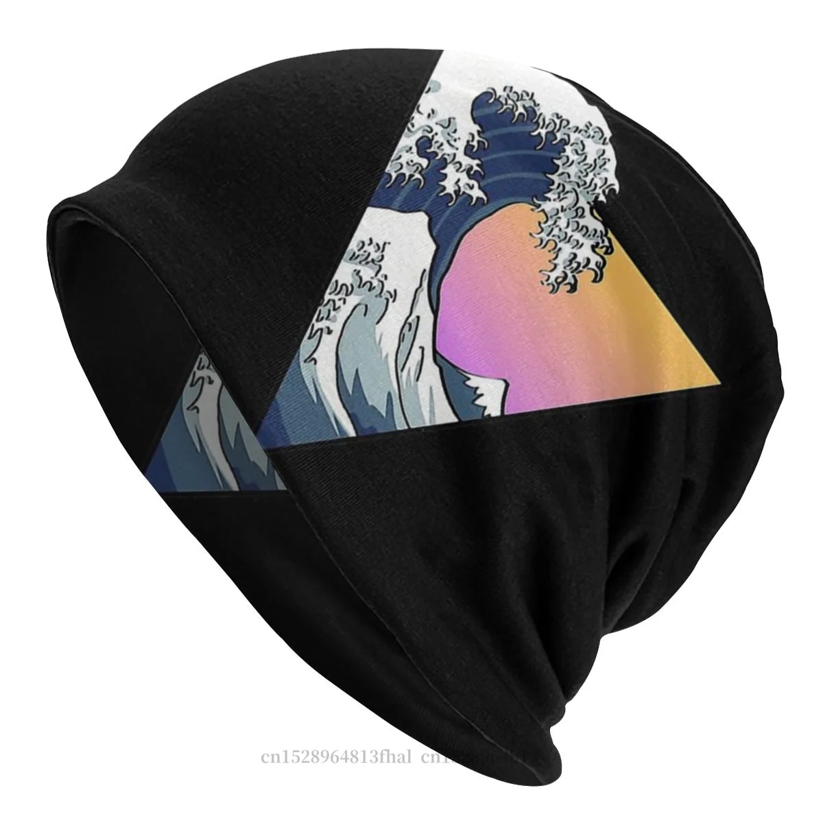 

Bonnet Hats Vaporwave Aesthetic Meme Retro Men Women's Skullies Beanies Hat Great Wave Winter Warm Cap Hip Hop Caps