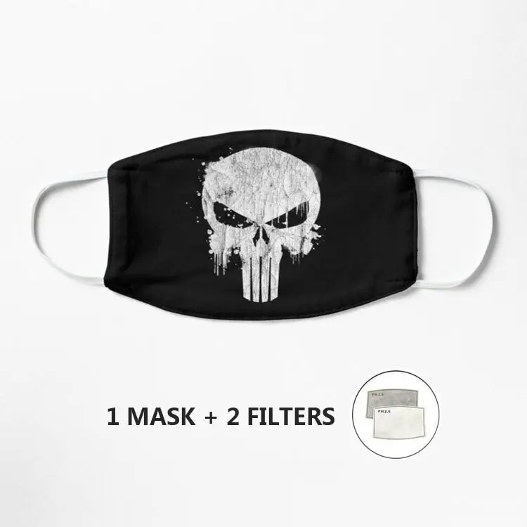 

Маска-полумаска с белым черепом от брызг, многоразовая Защитная Пылезащитная Антибактериальная маска