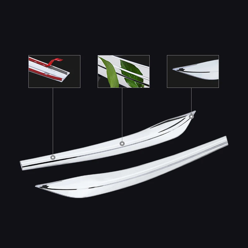 

2Pcs Car Front Bumper ABS Corner Guard Trim Strips Frame Sticker Cover Decor For Nissan Qashqai J11 2016-2018 Auto Accessories