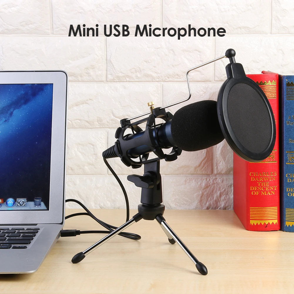 

Конденсаторный USB-микрофон, мини-штатив с амортизирующим креплением, микрофон для видеосъемки на ветровом стекле, игровой микрофон для PS4, к...