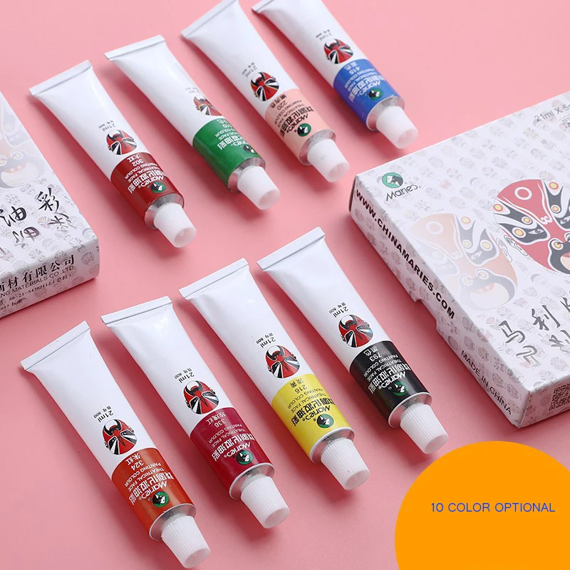 

Marie's 10Pcs Cosmetic Makeup Oil Paints Face Body Art Painting Opera Supplies Prom Makeup Pigments Bodypainting Christmas Party