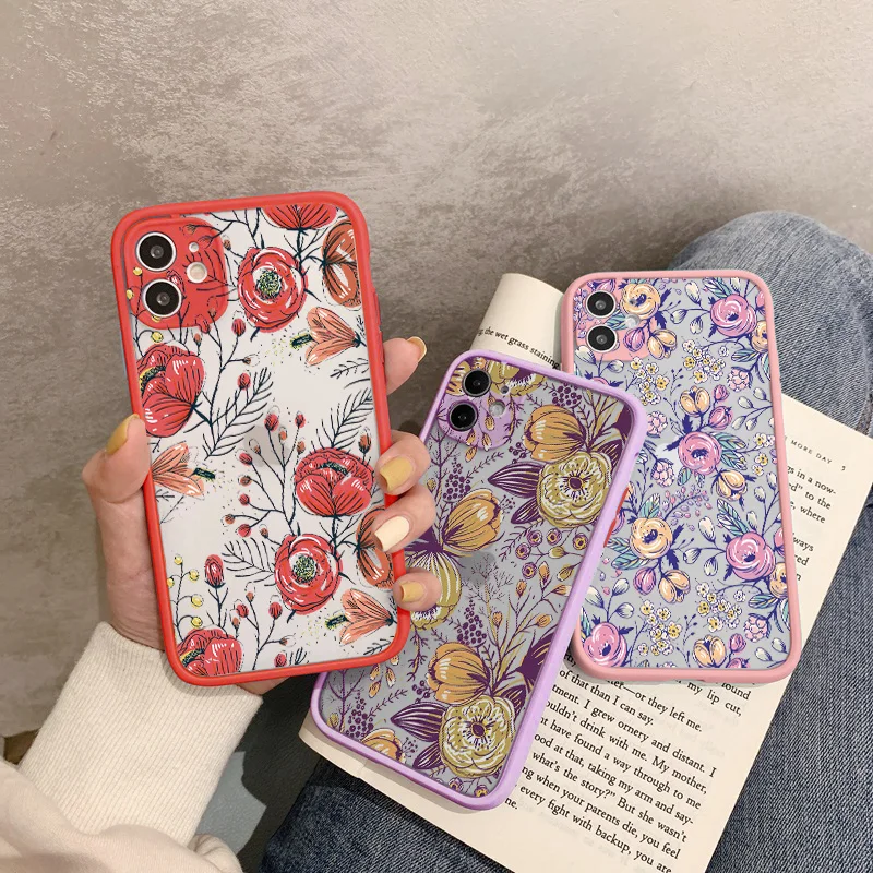 Flower Bud Phone Case for iphone 11 12 13 Pro Max for iphone 6s 7 8 Plus SE 2020 X XS MAX XR Back Hard Shockproof Cover Funda