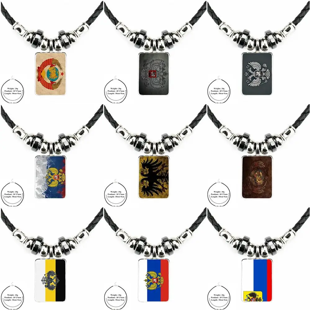 EJ глазури ювелирные изделия в стиле буддизма черные кожаные шарик стеклянный