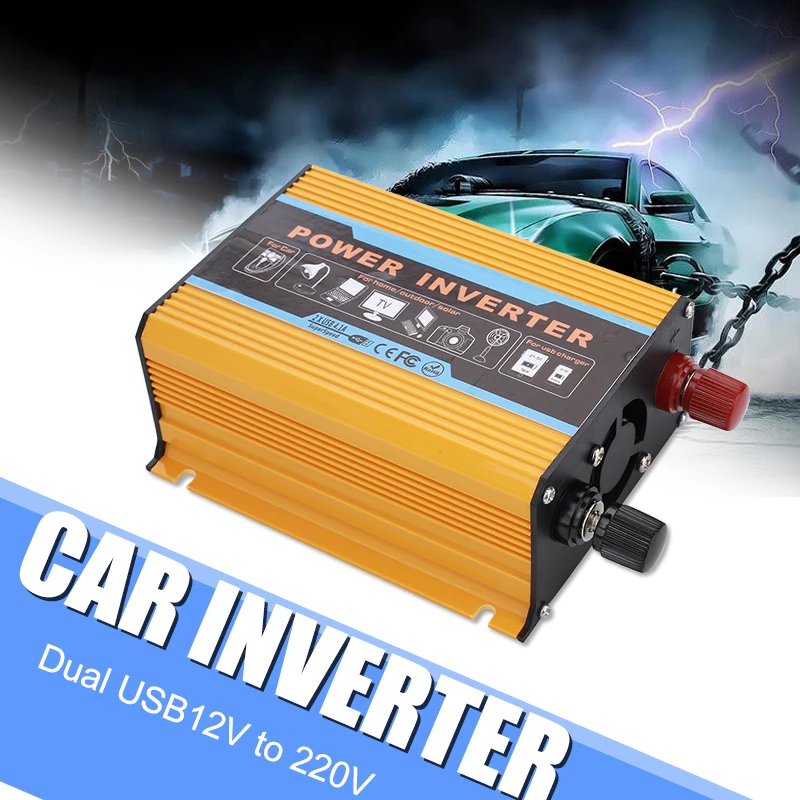 Портативный инвертирующий усилитель постоянного тока 12 В к AC 220 алюминиевый