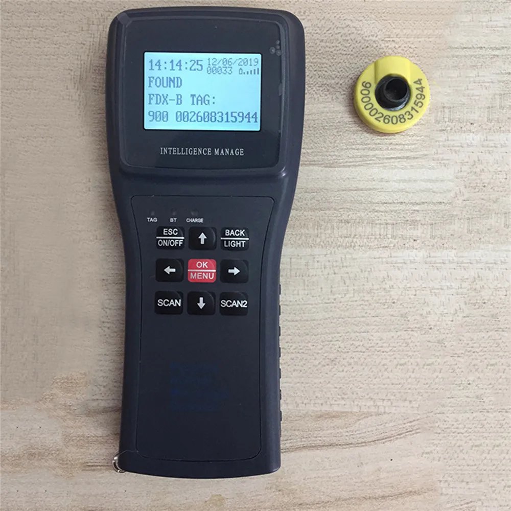 

134.2K Animal Ear Tag Pet Chip Code Scanner Handheld Low Frequency Card Reader ISO11784 FDX-B