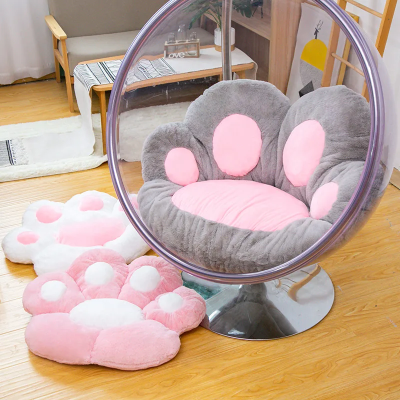 

New Cat Bear Paw Plush Seat Cushion Indoor Floor Stuffed Sofa Colorful Animal Decor Pillow for Children Grownups Gift